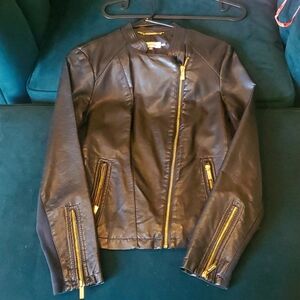 Calvin Klein faux leather moto jacket